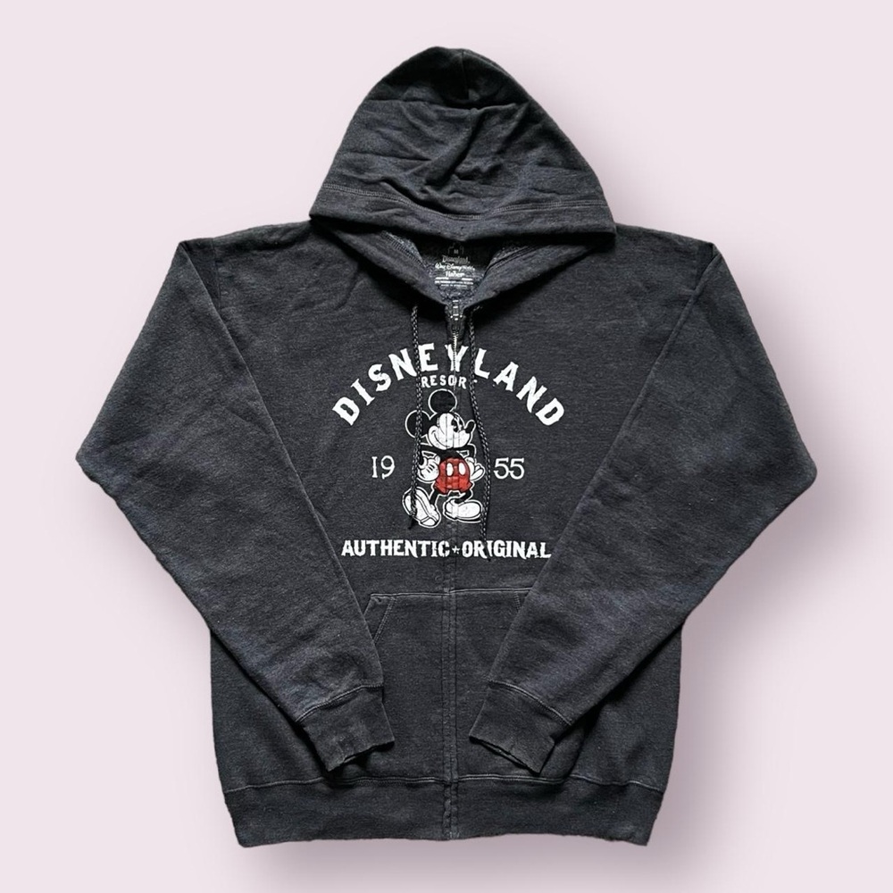 Disneyland Resort Mickey Mouse Zip Up Hoodie - Dark Grey/Black